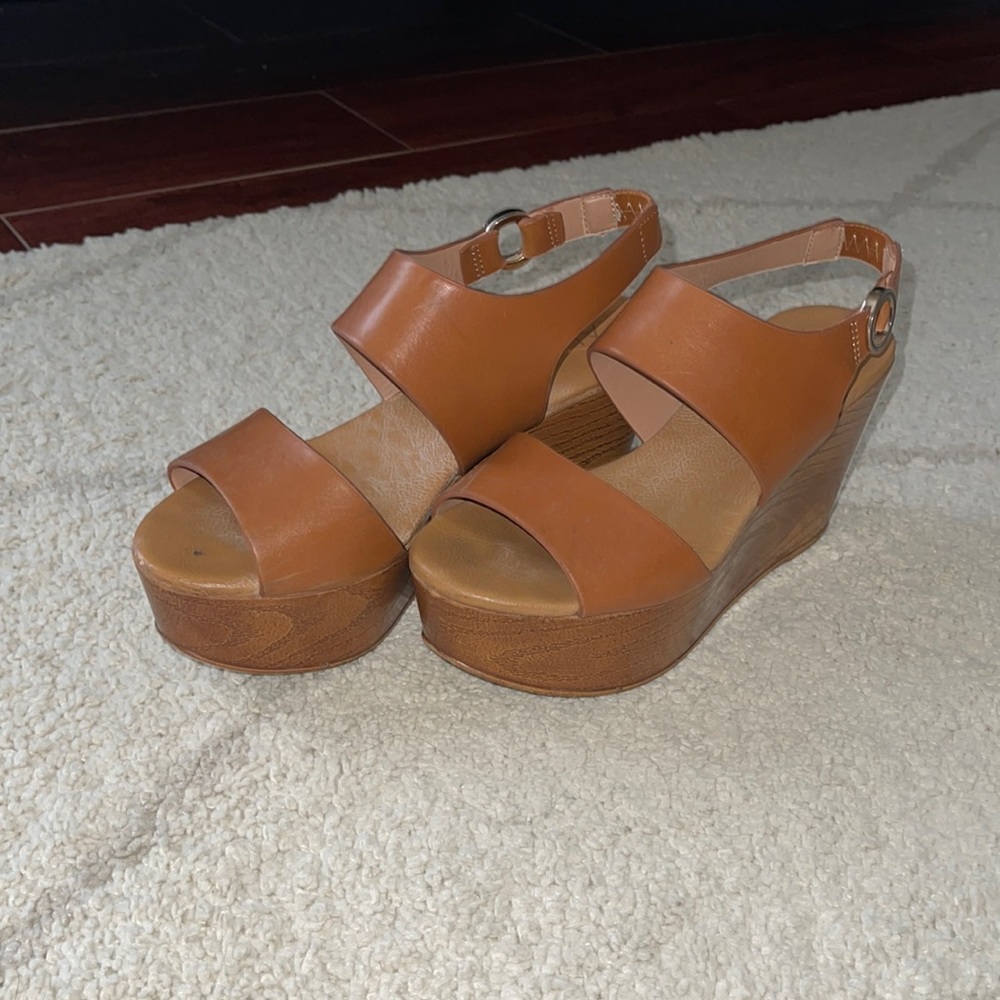 Aldo brown leather platform sandals